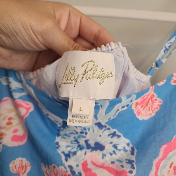 Lily Pulitzer Alessia Floral Cotton Sundress Large - Picture 2 of 8
